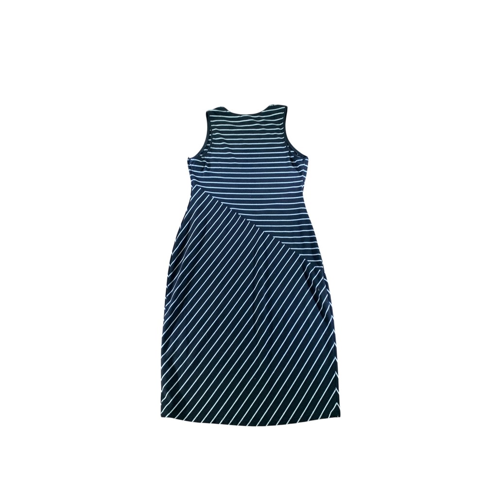 Mossimo Womens Black White Striped Ribbed Sleeveless Midi Dress Size L - Picture 5 of 5